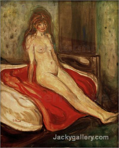 Girl on red cloth by Edvard Munch paintings reproduction